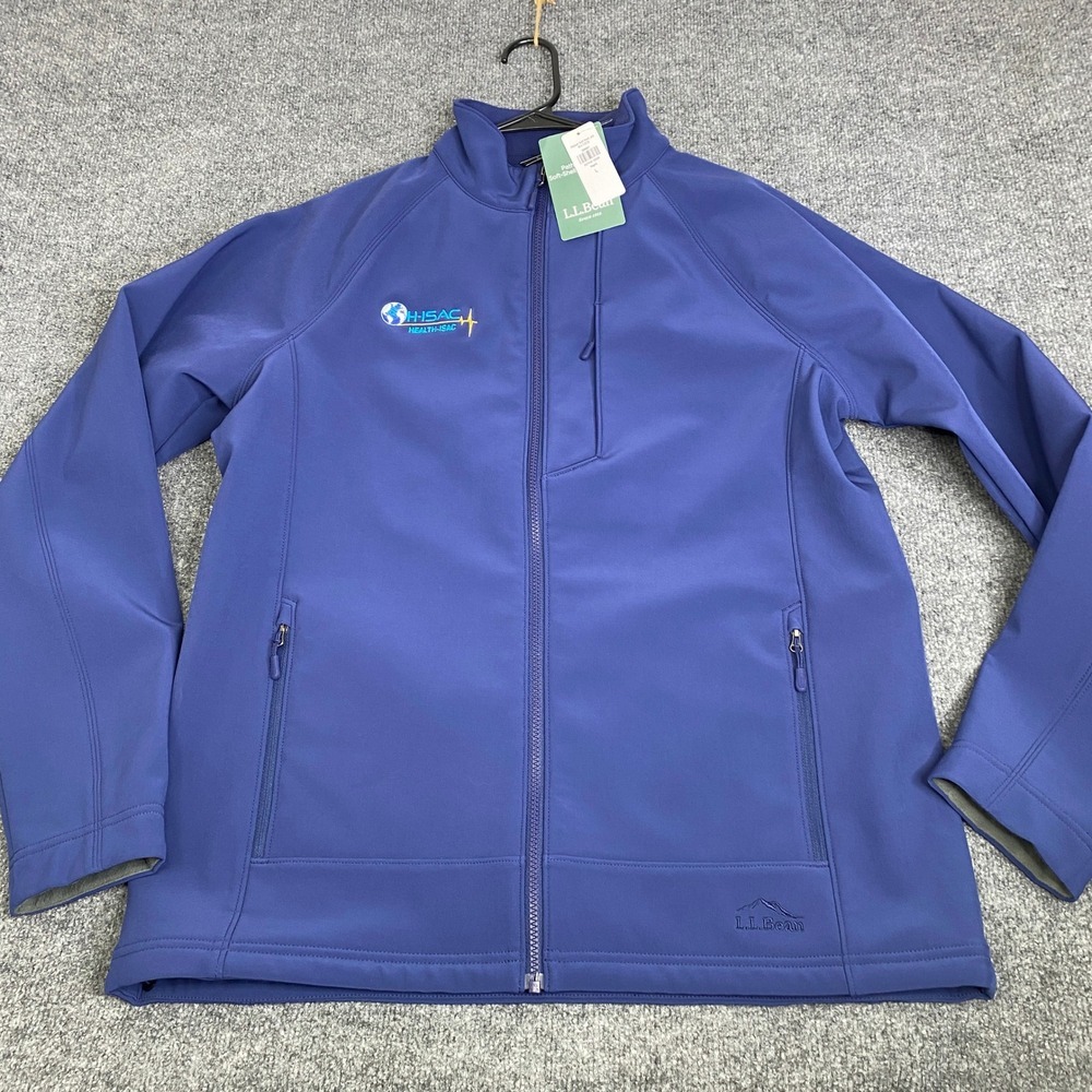 LL Bean Pathfinder Soft Shell Jacket Mens Large Tall Blue Full Zip Fleece 298821